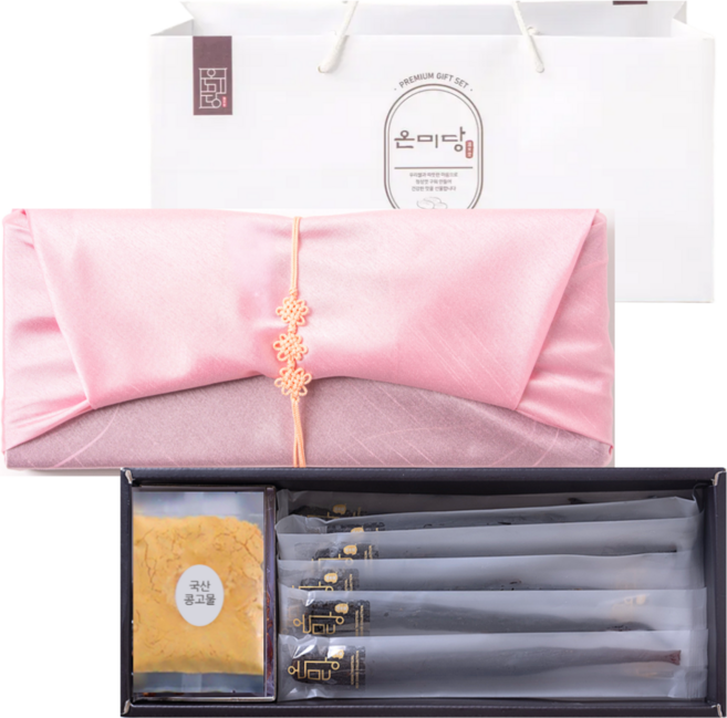 [자일리톨 함유] 온미당 도라지정과 (핑크 보자기포장 쇼핑백 무료증정), 320g, 1개