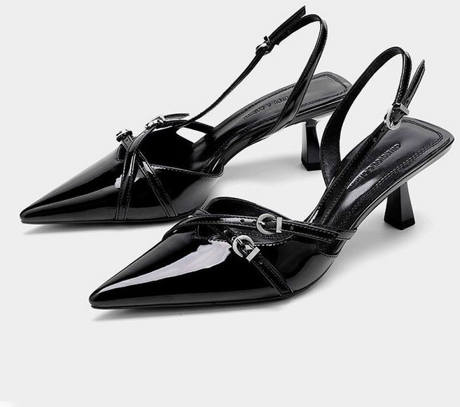 투니스 일자 스트랩 펀칭 스틸레토 샌들 5cm