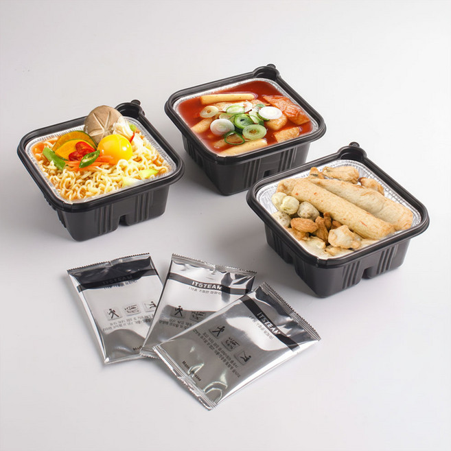 발열용기 세트 발열팩 비화식 도시락 캠핑용품, 비화식 발열 냄비, 3세트, 950ml