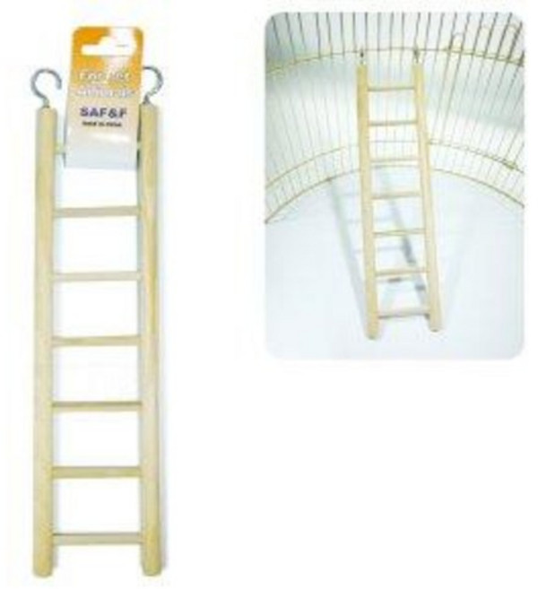 7단 나무사다리 2008(길이28.5cm) 앵무새 핀치 잉꼬 다람쥐 소동물 새사다리 장난감, 1개, 나무색