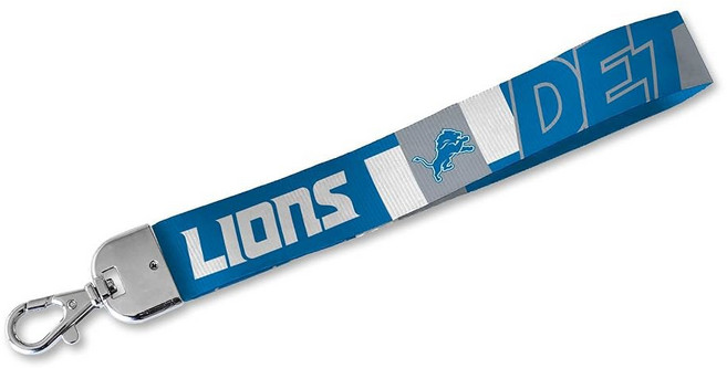Rico Industries NFL Football New Orleans Saints 표준 손목 랜야드 키 체인 귀여운 스트랩 키체인 홀더 여성용 남성용 자동차 ID 배지 카, Detroit Lions