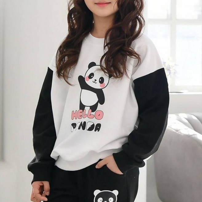 잭키드 여아용 판다 맨투맨티