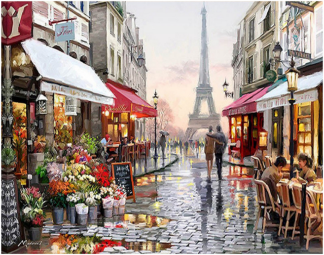 조이제이 36종 40x50 쉬운그림그리기 DIY 유화그리기세트 명화그리기, 027 에펠탑, 1세트