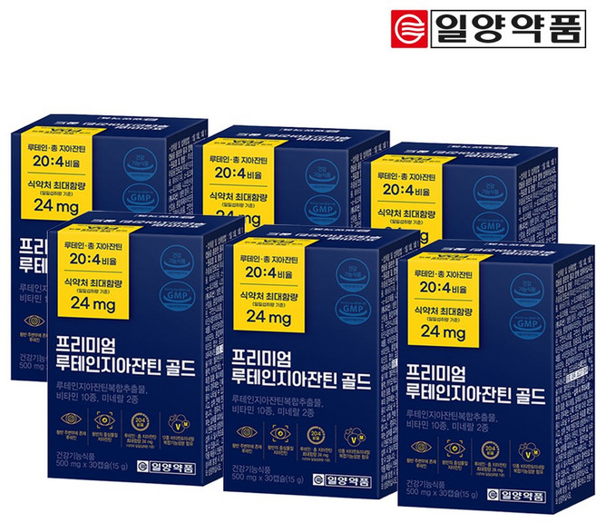 일양약품 프리미엄 루테인 지아잔틴 골드 최대함량 24mg, 6박스, 15g