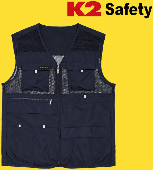 케이투세이프티 안전조끼 21VE-615R 네이비 망사 PMS21656