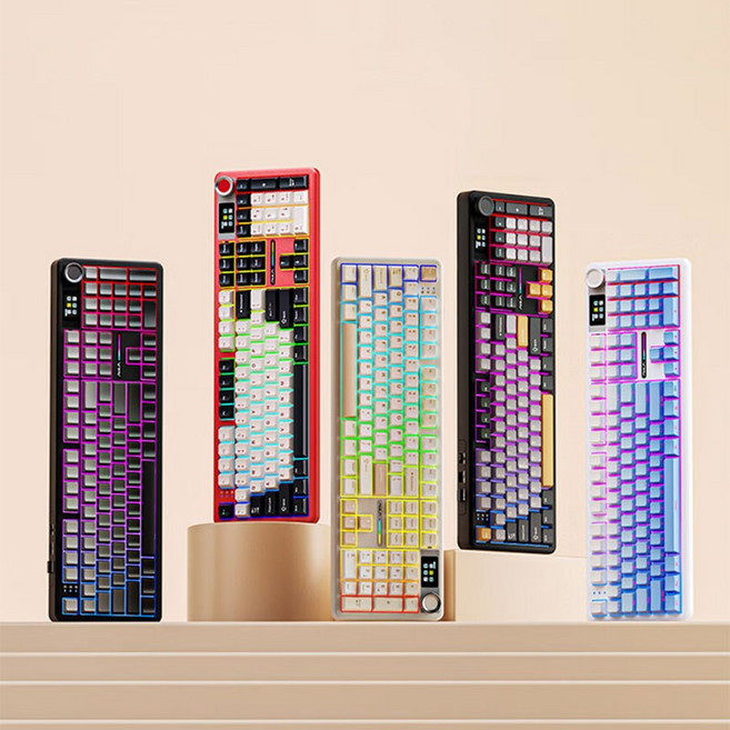 [CTK] 독거미 AULA F108/F108PRO 무선 기계식 키보드 풀배열 커스텀 108키 블루투스 RGB GASKET구조 4000mAh/8000mAh, F108PRO 블랙 수확자축