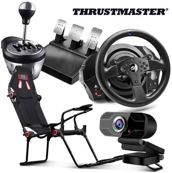 트러스트마스터 T300RS GT에디션 레이싱휠 TH8A 쉬프터/넥스트레벨 레이싱 F-GT 접이식 시트 풀세트+에이투비 ATOB-HD200 웹캠(사은품), 1개