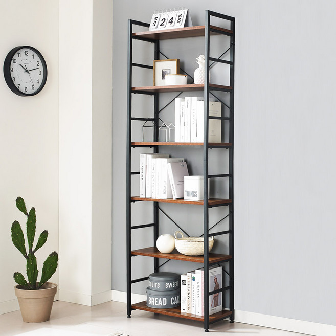 키모 스틸 책꽂이 책장 6단, 블랙