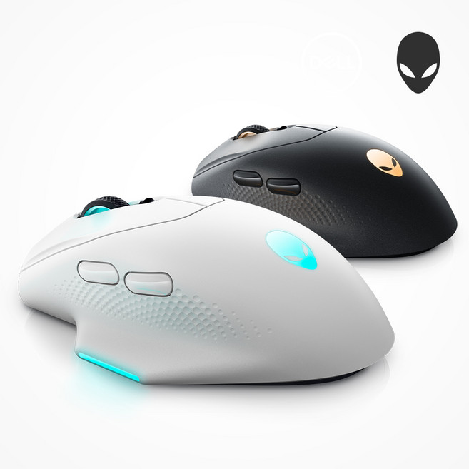 Dell 에일리언웨어 Alienware 무선 게이밍 마우스 AW620M, 루나 (570-BBCJ)