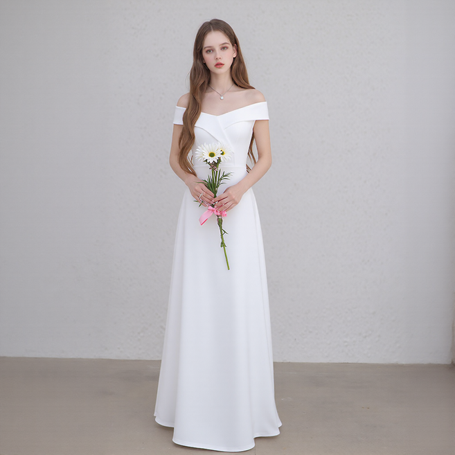 브라이덜샤워 원피스 블랙 드레스 연주 연주회 연주복 피로연 셀프웨딩 오프숄더