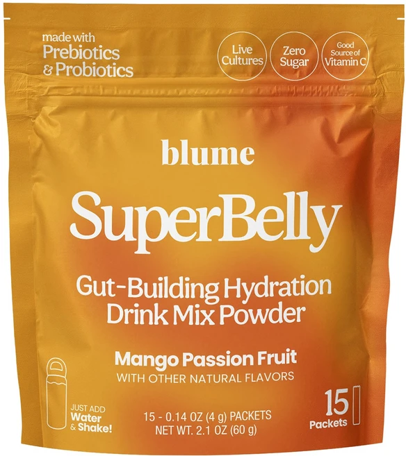 블루메 슈퍼벨리 것-빌딩 하이드레이션 드링크 믹스 파우더 망고 패션 프루트 15개입 - 쿠팡