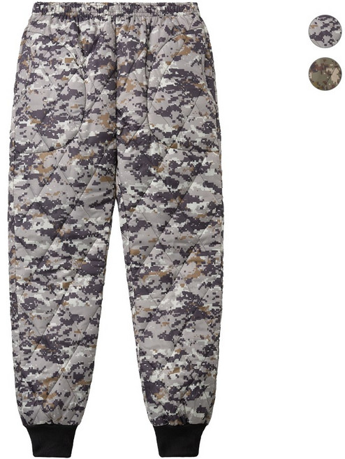 모니즈 L~3XL 모자이크 깔깔이 바지 팬츠 빅사이즈 방한복 군용 내피 겨울 방한 작업복 솜 경량 KKA612