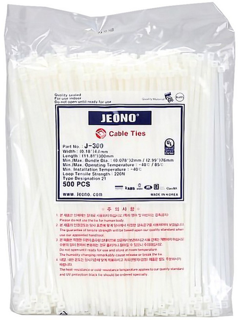 타로시 전오 국산 케이블타이 전선정리 선정리 1봉지, 백색