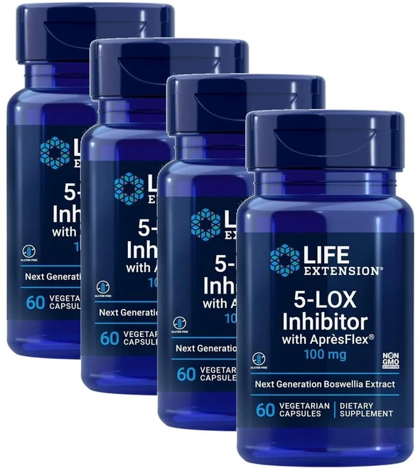 라이프 익스텐션 5-리폭시게나제 억제제 100mg 보스웰리아 추출물 캡슐 Life Extension 5-LOX Inhibitor with AprèsFlex, 60정, 4개 - 쿠팡