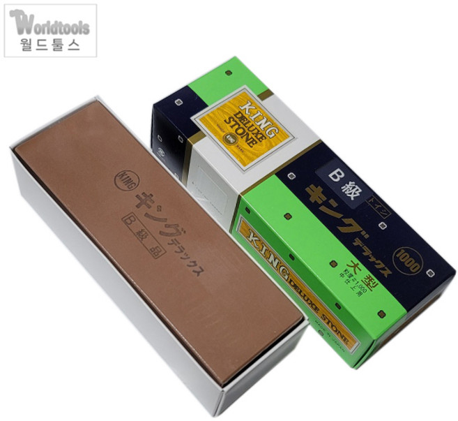 킹 디럭스 대형 1000방 B급 숫돌 3배 두꺼운 숫돌 초벌 일제 숫돌, 1개