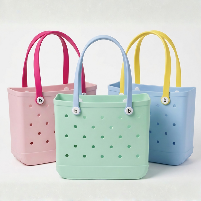 AWA 경량 젤리백 EVA백 방수백 비치백 목욕 수영 가방, 핑크