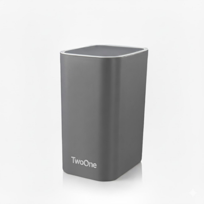 투원 경량 원터치 인테리어 휴지통 8L, 다크 그레이