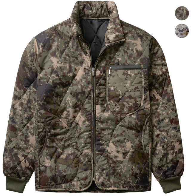 모니즈 M~3XL 모자이크 하이넥 깔깔이 점퍼 퀼팅 자켓 빅사이즈 방한복 군용 내피 겨울 방한 작업복 솜 경량 KKA112