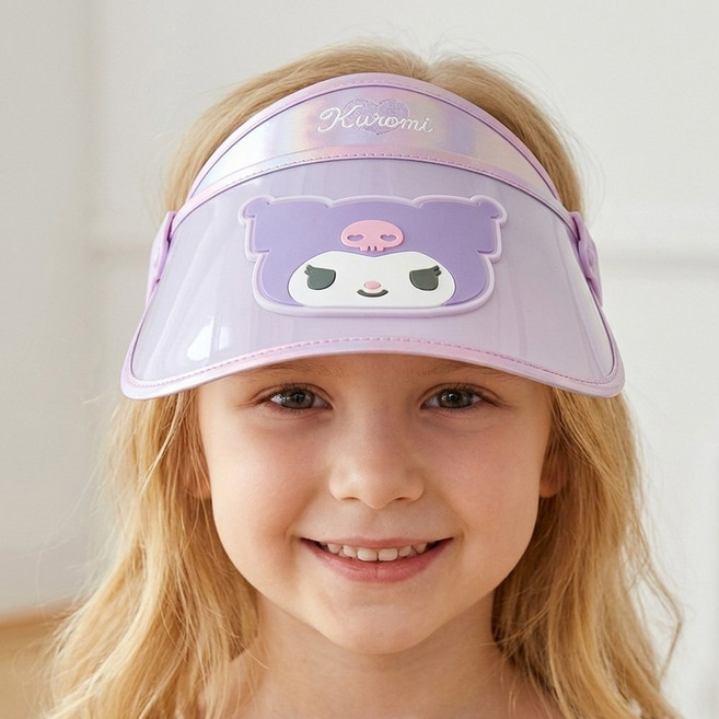 코지24 산리오 쿠로미 썬캡 각도 조절 각도캡 모자 썬햇 햇빛가리개 자외선차단 어린이 키즈 여아 아동 물놀이 선캡 여름챙모자 선물