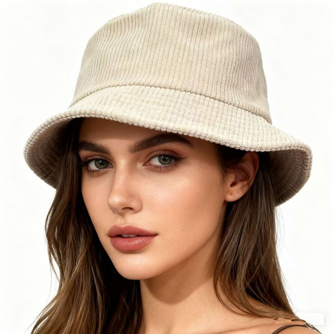 YIEUN 봄가을 코듀로이 어부모자 썬햇 벙거지 자외선차단 넓은 챙 모자
