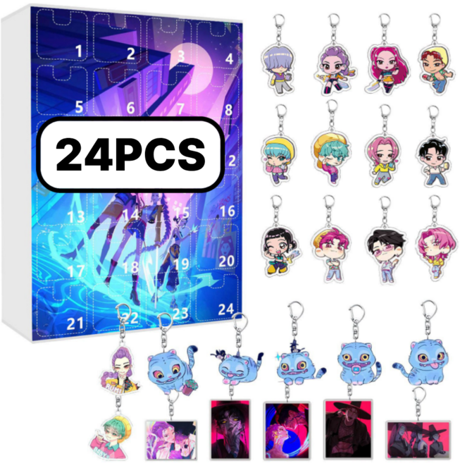 케이팝 데몬 헌터스 피규어 박스 키링 24종 케데헌 굿즈, 혼합색상, 24개