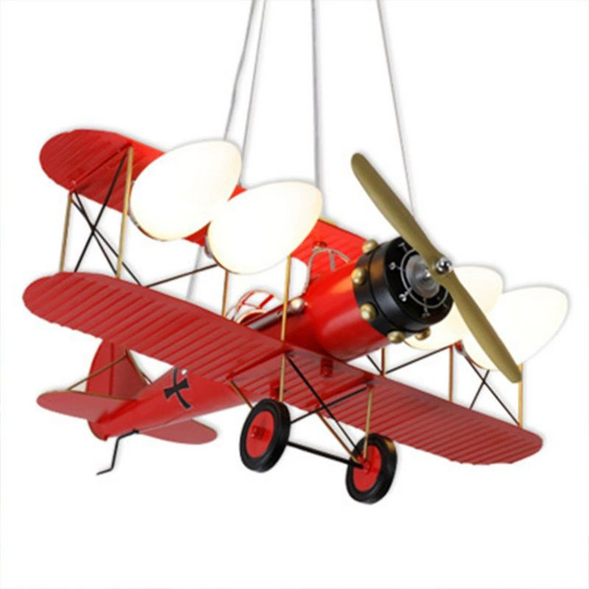 비행기 천장 조명 팬던트등 카페 개성 모빌 비행사 LED 무드등 항공기 수면등 전등, 스타일 D 레드 12W x5