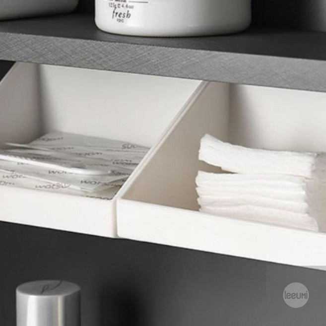 리우미 부착식 수납함 책상서랍함, 화이트