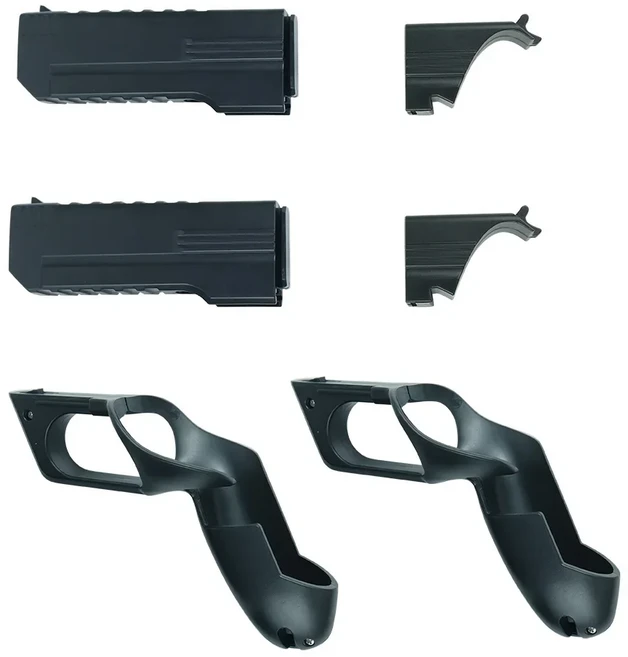 Oculus Quest 2 호환 컨트롤러 건 주식 쉬운 설치 및 분리형 그립 FPS 게임용 VR 액세서리, 01 Black