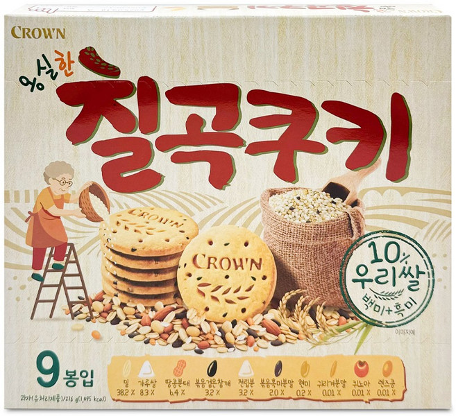 크라운 옹실한 칠곡쿠키, 216g, 1개