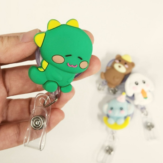 간호사 캐릭터 릴홀더 이름표 클립 사원증 출입증, 공룡