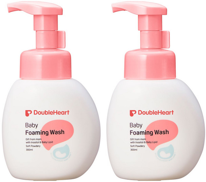 [더블하트][1+1]베이비 포밍워시 소프트 파우더리 300ml+300ml, 300ml