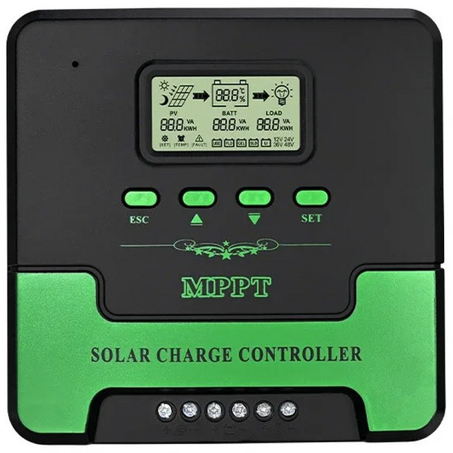 MPPT 태양열 충전 컨트롤러 12V 24V 자동 WiFi 태양 전지 패널 레귤레이터 60A 50A 40A 30A 20A 10A 듀얼, Green Black, 12V 24V Auto, 20A Wifi MPPT, 1개