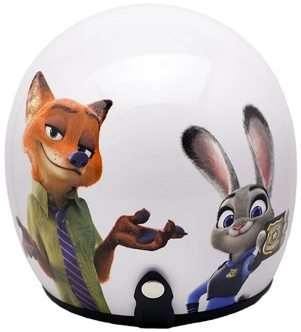 EVO 動物方程式 2 迪士尼正版授權 台灣製造 機車安全帽 3/4安全帽 Judy 尼克 哈家人, 白色