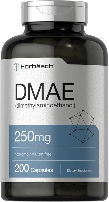 호르바흐 DMAE 디메틸아미노에탄올 비타르트레이트 250mg | 200캡슐 비-GMO 및 글루텐 프리 보충제, 1개 - 쿠팡