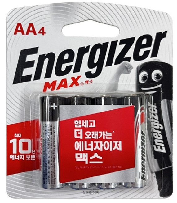 에너자이저 알카라인 건전지 맥스 AA LR6 1.5V 4개입, 1세트