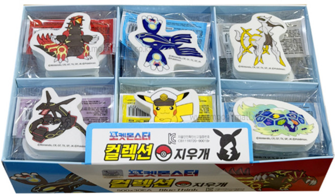 에리트 포켓몬스터 캐릭터 컬렉션 지우개 (6개 1세트), 단품, 단품