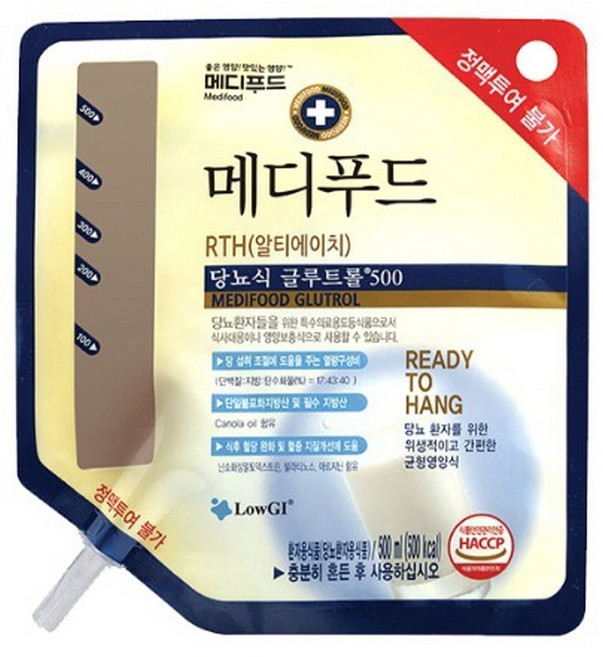 메디푸드 RTH 당뇨식 환자 영양식 환자식 식사대용 글루트롤500 500ml 20팩, 20개