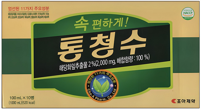 조아제약 통청수 100ml x 10병 해당화잎추출물 속편한, 10개