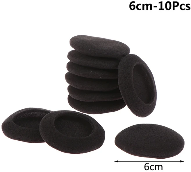 두꺼운 폼 이어패드 쿠션 귀고리 원형 헤드폰 3.5 cm 4.5 5.5 6cm 10 개, 01 6cm10Pcs