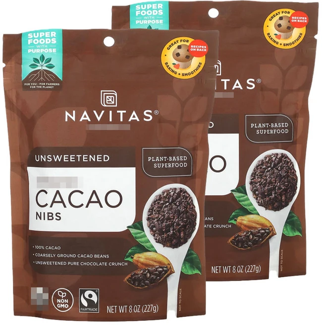 Navitas Organics 나비타스 오가닉 카카오 닙스 Cacao Nibs 227g, 2개 - 쿠팡