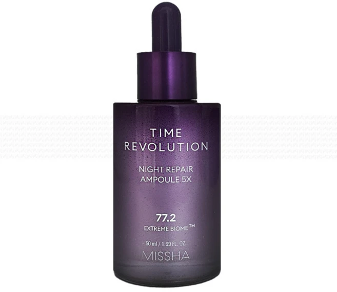 미샤 타임레볼루션 나이트 리페어 프로바이오 보랏빛 앰플, 50ml, 1개 - 쿠팡