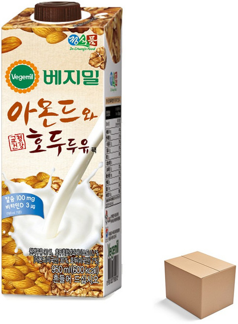 베지밀 아몬드와 호두 두유, 950ml, 12개