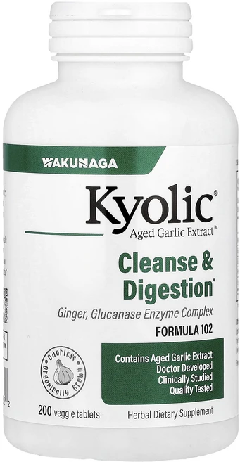 단백질 비타민 철분 마그내슘 칼슘 Kyolic Aged Garlic Extract 칸디다균 제거 및 소화 증진 포뮬라 102 베지 정제 200정 고루고루섭취해주세요, KyolicAgedGarlicExtract칸디다균제거및, 1개 - 쿠팡