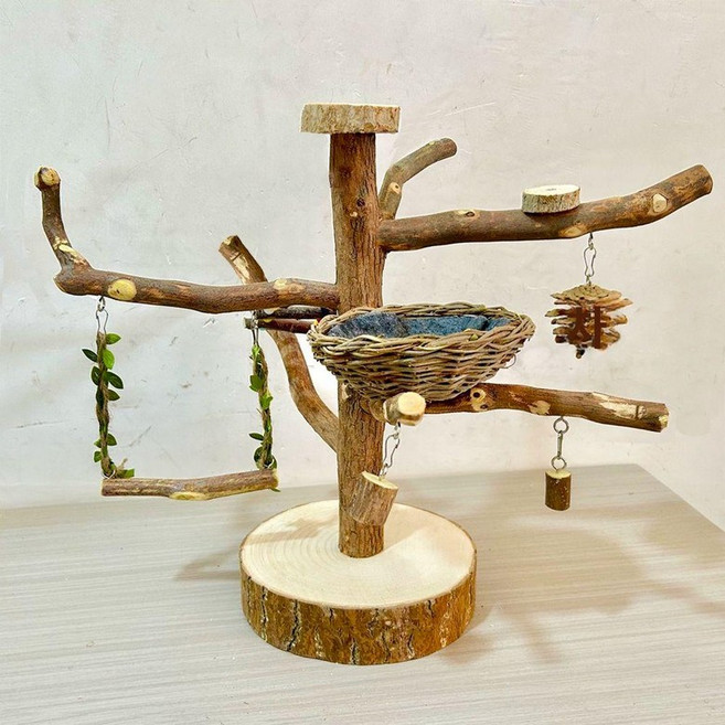 앵무새 횟대 놀이터 새장 키우기 장난감 새집 35cm 중형, 1개, 35cm 바닥형스탠드