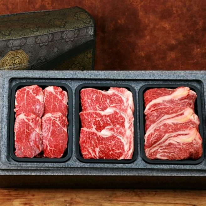 [서가한우] 1++등급 구이선물세트 2호 1.2kg(등심 400g+안심400g+특수부위 400g), 1개