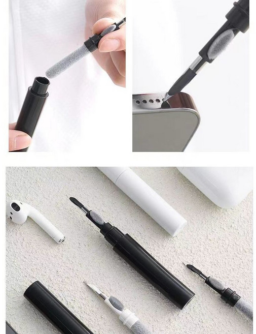 耳機清潔筆 AirPods清潔 筆電清潔 鍵盤清潔, 1支, 耳機清潔筆黑色1支, 黑色