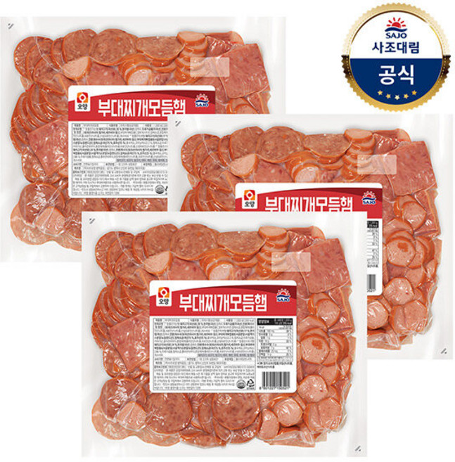 사조대림 [대림냉동] 부대찌개모듬햄 1 000g x 3개, 1kg
