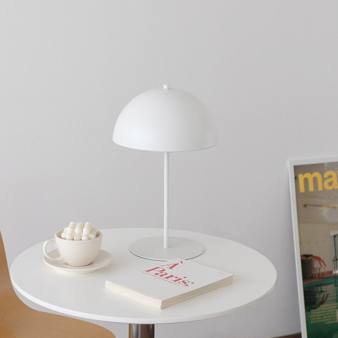 스피아노 로나 머쉬룸 테이블 스탠드 SS-2520T, 크롬 + 화이트