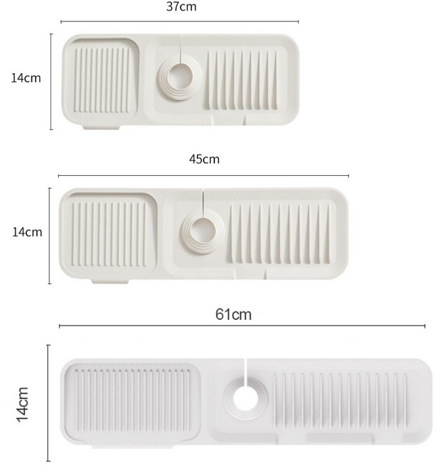 띵플레이스 세면대 실리콘 물빠짐 수전 매트, 아이보리