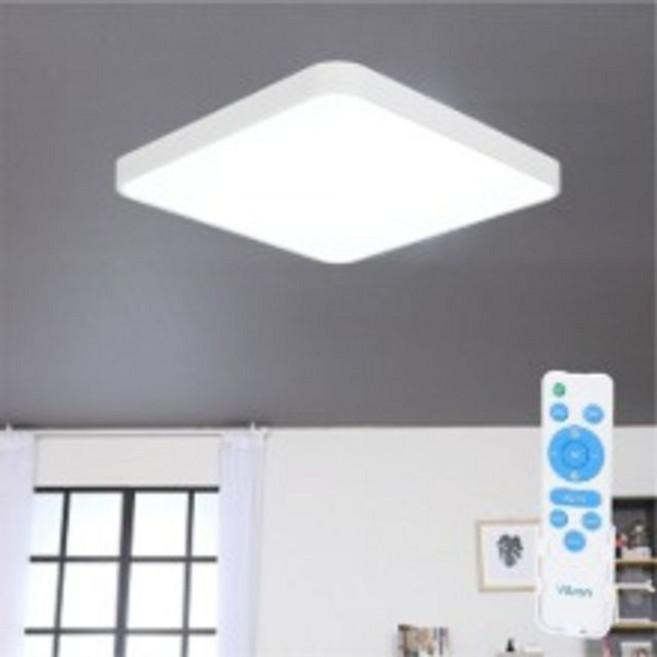 LED 심플 사각 리모컨 방등 75W 삼색변환 전등 조명 비츠온
